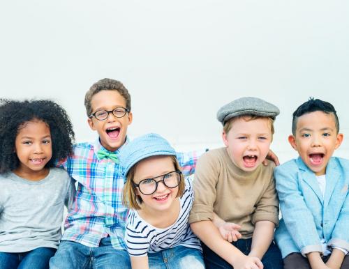 Diverse kids in a fun studio shoot - 64516