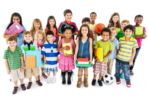 Group of young diverse students isolated on white background - 42003