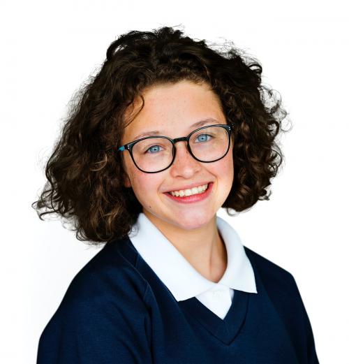 Young girl student smiling studio portrait - 7445