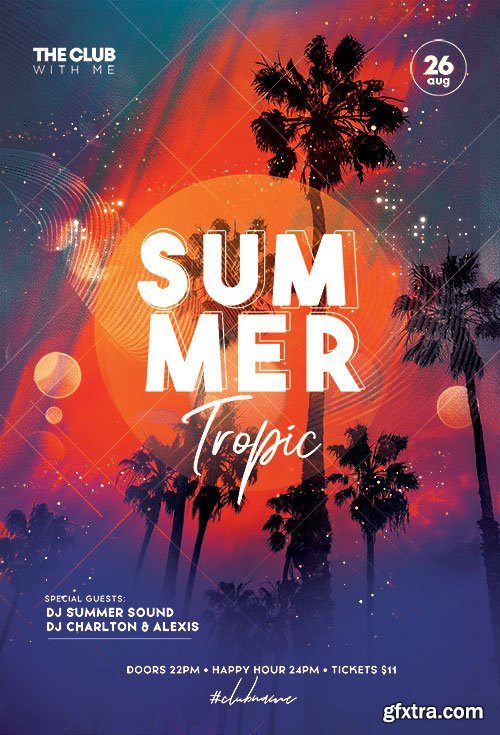 Tropic Party Summer - Premium flyer psd template