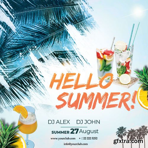 Hello Summer - Premium flyer psd template