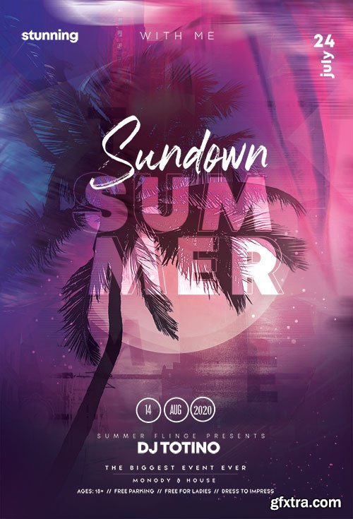 Sundown Summer Event - Premium flyer psd template