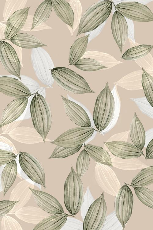 Vintage beige tropical leafy background - 1200105