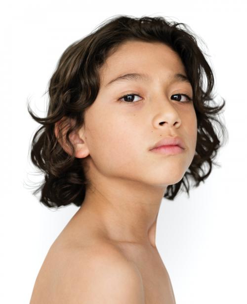 Little Boy Confidence Self Esteem Bare Chest Portrait - 7529