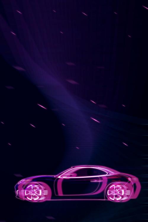 Pink neon sports car design - 1202413