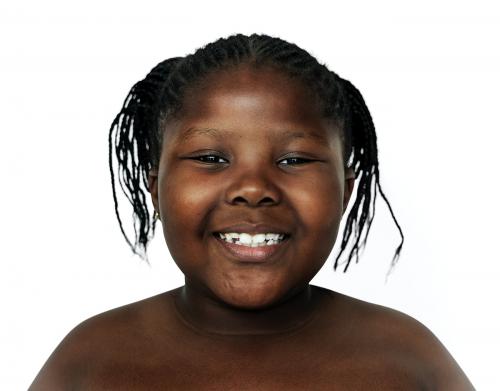 African kid girl smiling positive expression - 7615