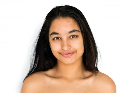 Young Adult Woman Topless Studio Portrait - 7636