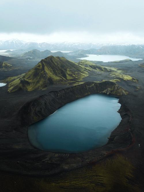 View of Hnausapollur lake in the Highlands of Iceland - 1206110