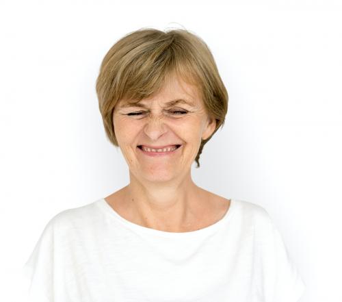 Senior Adult Woman Smiling Happiness Studio Portrait - 7127