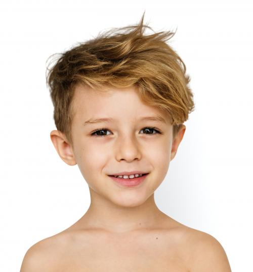 Little Boy Bare Chest Smiling - 7136