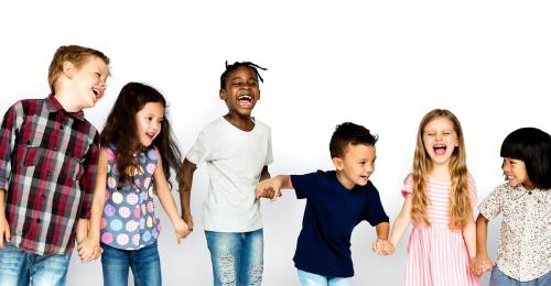 Group of diverse cheerful kids - 7143