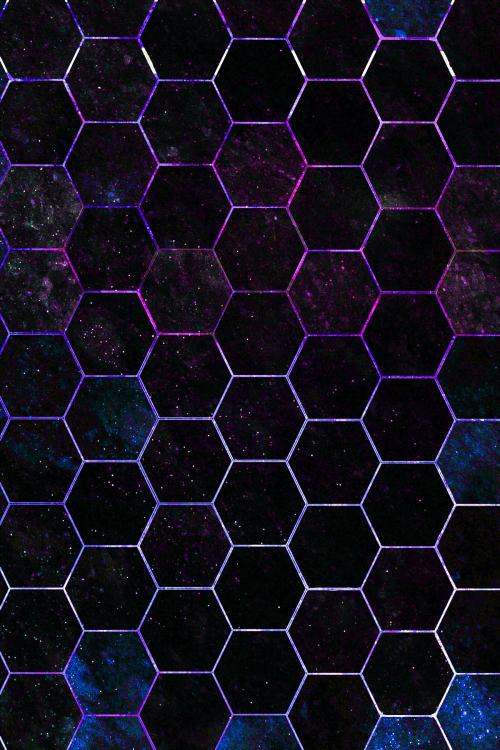 Hexagon black marble tiles pattern mobile phone wallpaper - 1213173