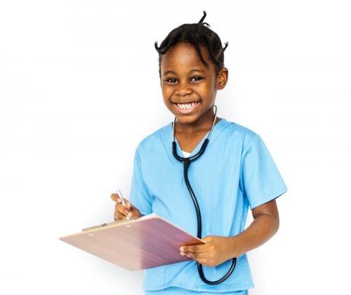 Little girl with doctor dream job smiling - 7148