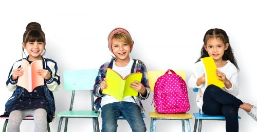 Student with backpack for education. - 7158