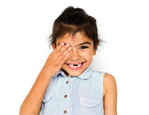 Little Girl with Smiling Face Expression Studio Portrait - 7164