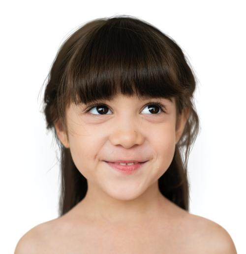 Little Girl Smiling Bare Chested - 7179