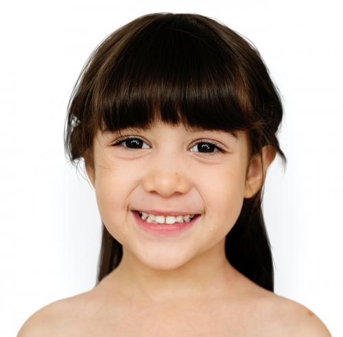 Little Girl Smiling Bare Chested - 7180