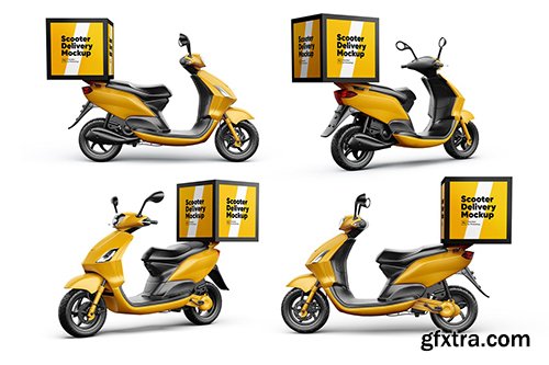 Scooter Delivery Mockups Set