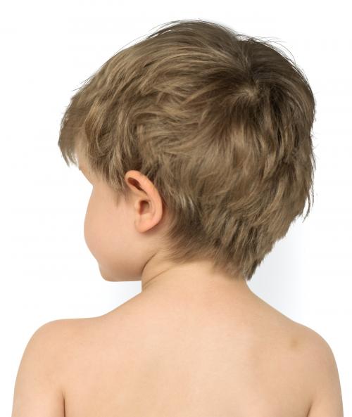 Little Boy Bare Chest Rear View Studio Portrait - 7224