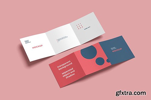 Square Triold Brochure Mockups Set