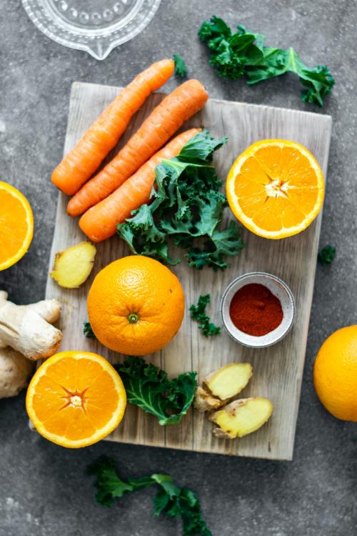 Fresh orange and carrot food photography - 1054359