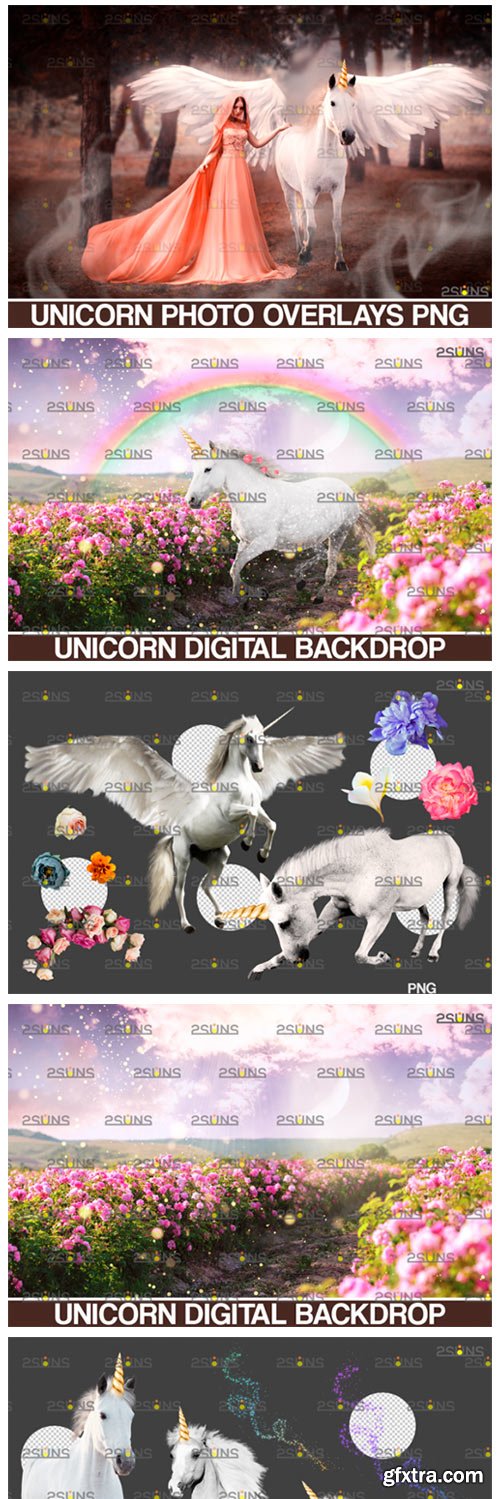 Unicorn Overlay &amp; Flower Png Overlays 4589933