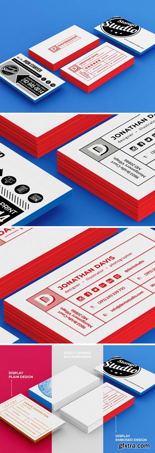 Pack of Business Cards PSD Mockup