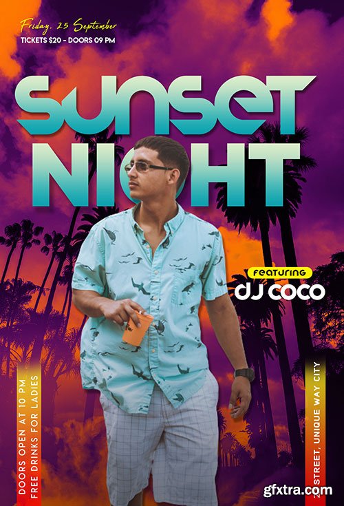 Sunset Night - Premium flyer psd template