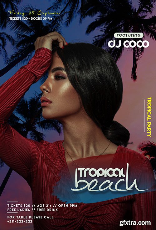 Tropical beach - Premium flyer psd template