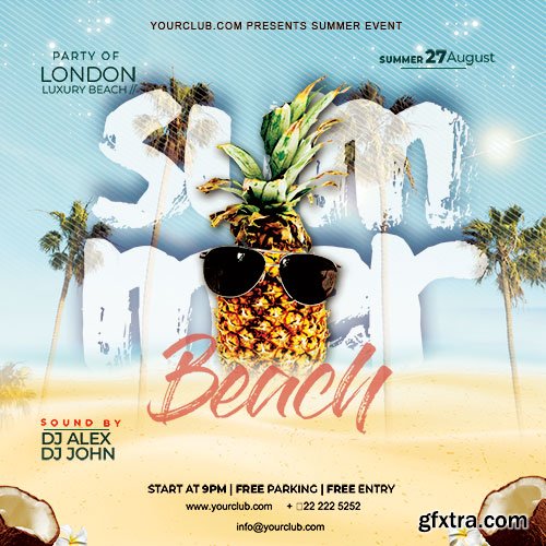 Summer Beach Party - Premium flyer psd template