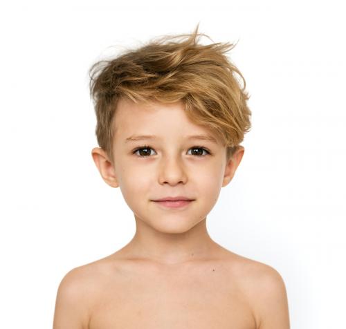 Little Boy Bare Chest Smiling - 7295