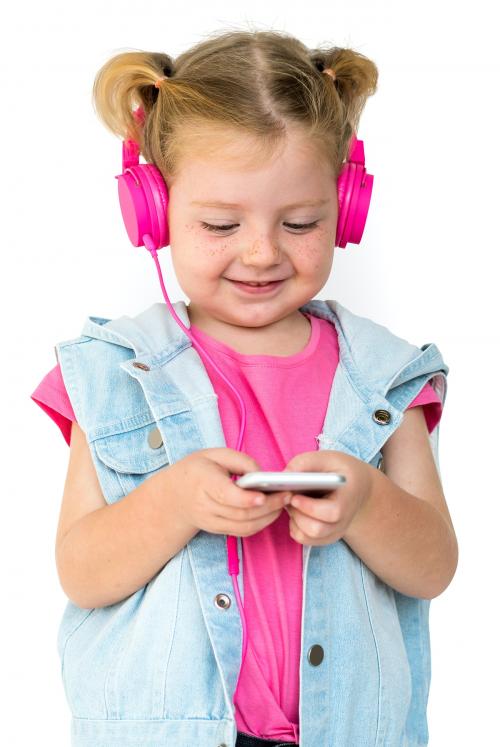 Little Girl Listen Music Wear Headphone - 7302