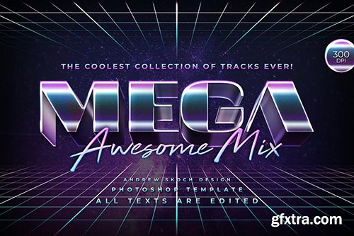 Mega - 80s Retro Text Effect