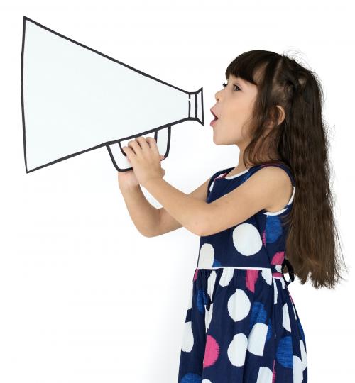 Little Girl Megaphone Positive Shoot - 7406