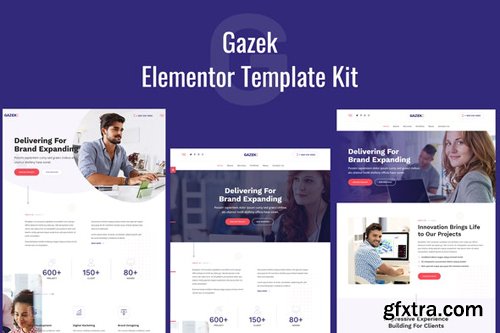 ThemeForest - Gazek v1.0 - Agency Portfolio Elementor Template Kit - 27539622