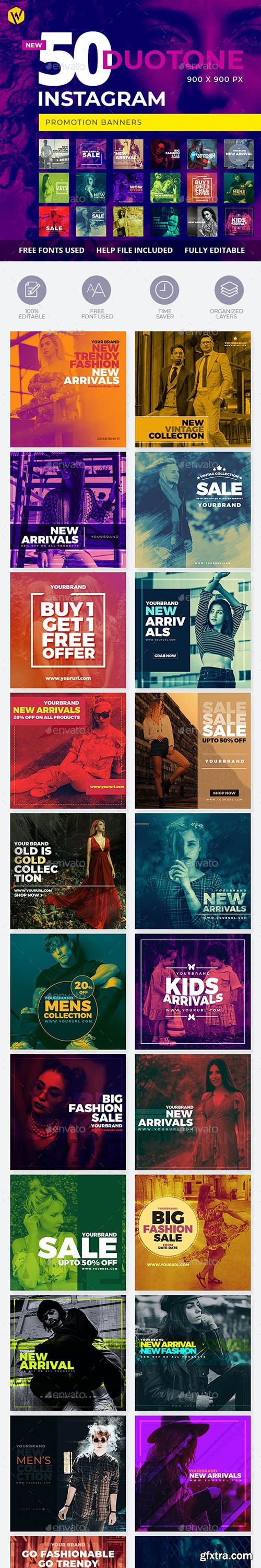 GraphicRiver - 50 Duotone Instagram Banners 27549175