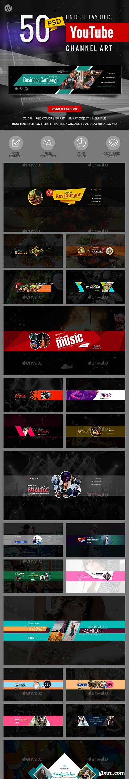 GraphicRiver - 50 YouTube Channel Art 27512579