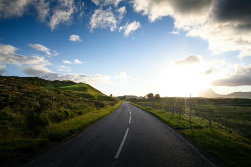 Scenic route during sunset in Scotland - 1204764