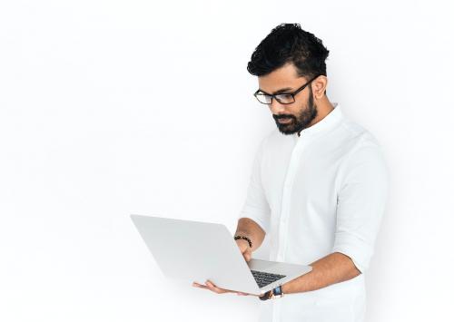 Indian Man With Laptop Concept - 6844