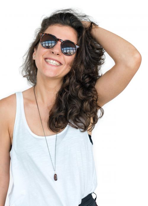 Caucasian Lady Casual Sunglasses Concept - 6859