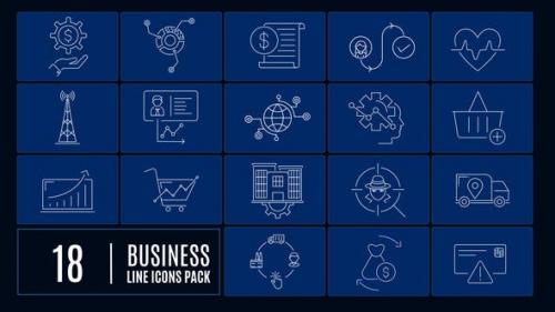 Videohive - Business Line Icons