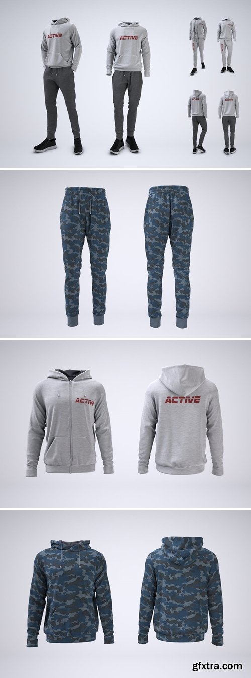 Sweatsuit or Fleece Tracksuit Mock-Up