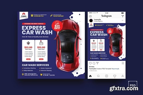 Car Repair Services Square Flyer & Instagram Post