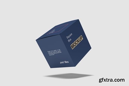 Flying Square Box Mockup