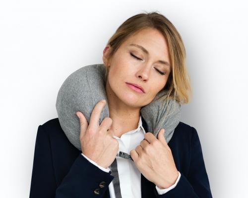 Caucasian Woman Travel Pillow Concept - 6936