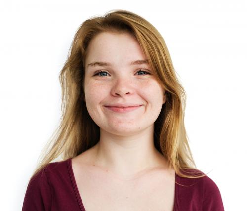 Caucasian Freckles Girl Smiling Portrait - 6945