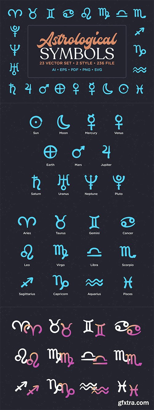 Astrological Symbol Vector Set