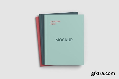 Triple US Letter size magazine cover mockups