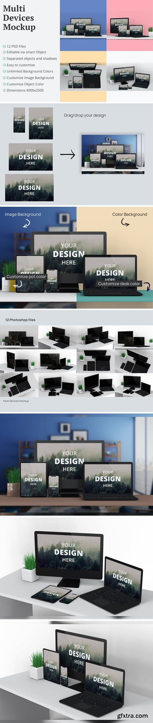 Multi Devices Mockup 12 PSD Files