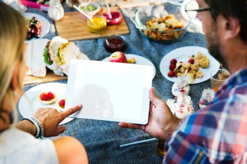 People Picnic Togetherness Relaxation DIgital Tablet Technology Concept - 6398